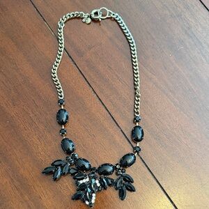 J Crew Stunning Black with Crystals Necklace